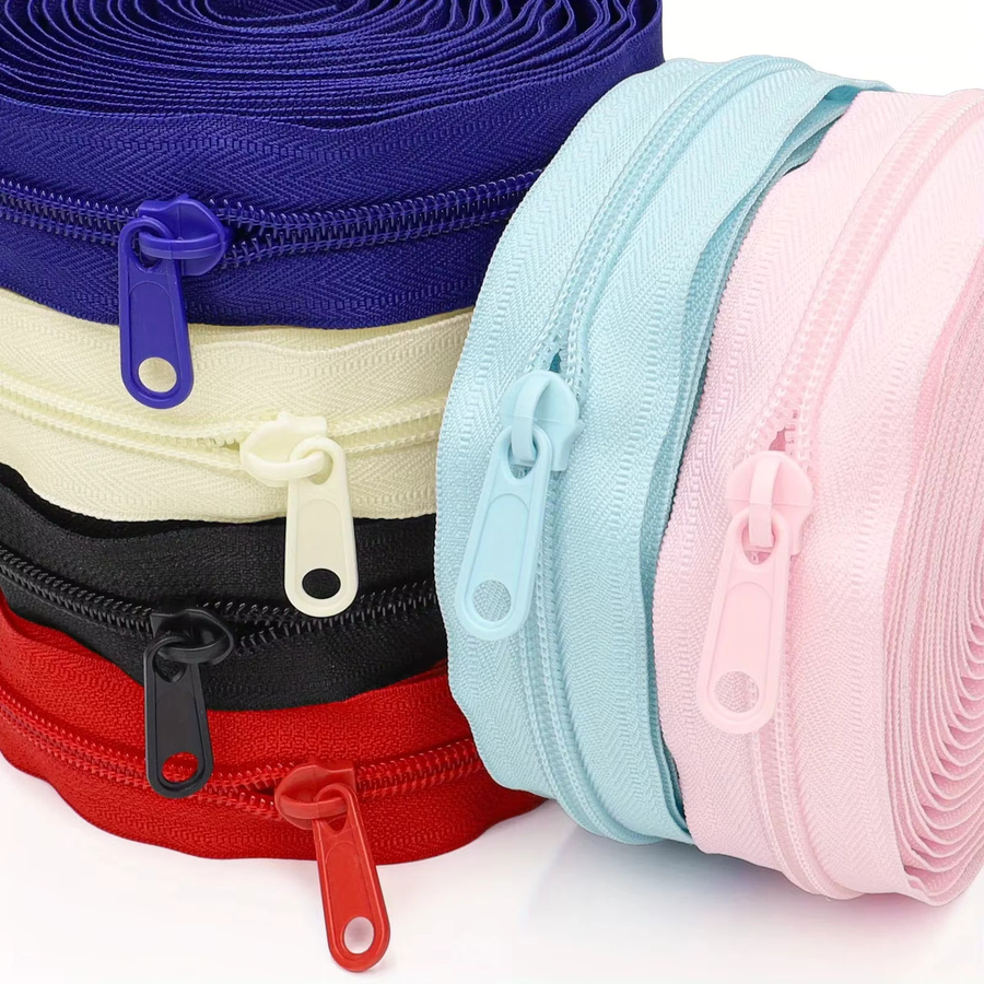 Changsons Nylon-Reißverschluss in Grün und Multicolour, Länge: 450 cm, mit 10 passenden Kunststoff-Reißverschlussköpfen für das Heimnähen - Bild 3