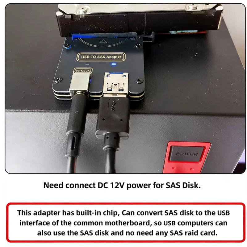 T.F.SKYWINDINTL USB-zu-SAS-Festplatten-Adapterkarte 6 Gbps 29-Pin RAID-Controller für 2,5 und 3,5 Zoll HDD und SSD, Schwarz - Bild 5