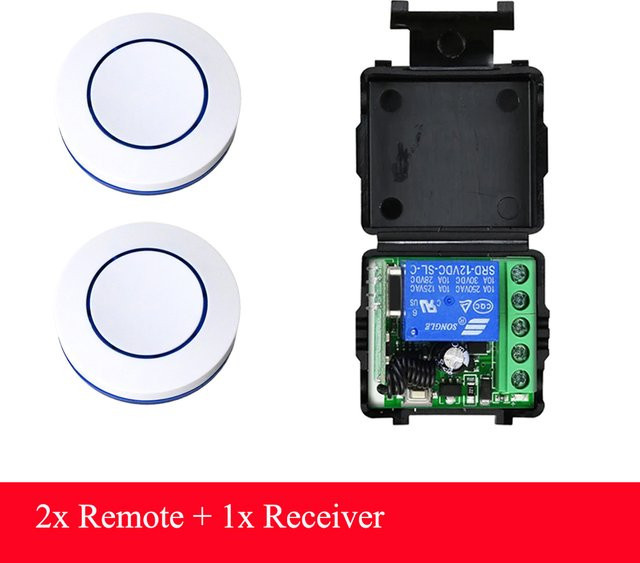 Szaoju RF Relaismodul Fernbedienungsschalter 433MHz mit rundem Knopf für LED-Lampen und Ventilatoren, Wireless-Kit für 6V 9V 12V 24V - Bild 1