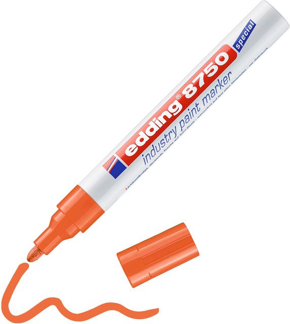 edding 8750 Industrie Lackmarker Permanent Marker mit Bullet-Spitze in Orange - Bild 1