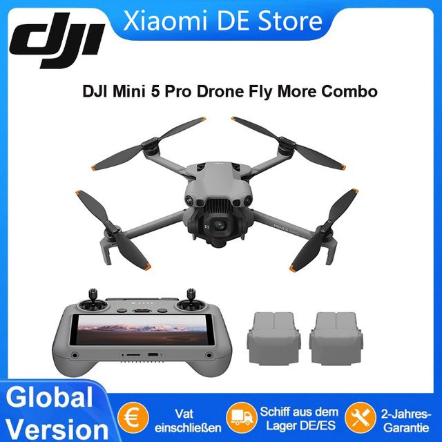 DJI Mini 5 Pro Drohne Fly More Combo in Grau mit 1-Zoll-CMOS-Sensor und Active Track 360° - Bild 1