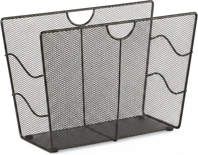Relaxdays Zeitungsständer aus Metall in Schwarz mit Tragegriffen B: 27 cm, T: 17 cm, H: 39 cm - Bild 1