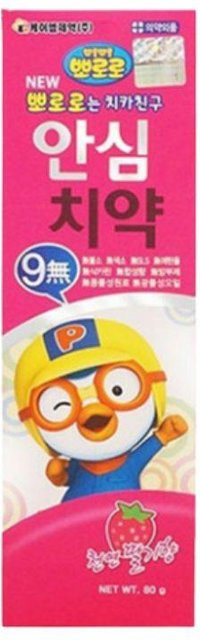 KM Pharmaceutical Pororo Kinderzahnpasta Erdbeergeschmack, 80g x 4 Packung - Bild 1