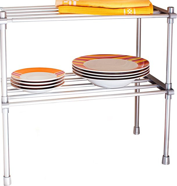 Flexibles Stapelregal von Ruco in Silber für Küche, Schuhregal oder Kleiderschrank - Bild 1