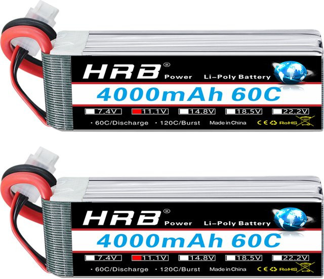 HRB 3S 4000mah Lipo Batterie, 11,1V, 60C, mit XT60 Stecker - Bild 1