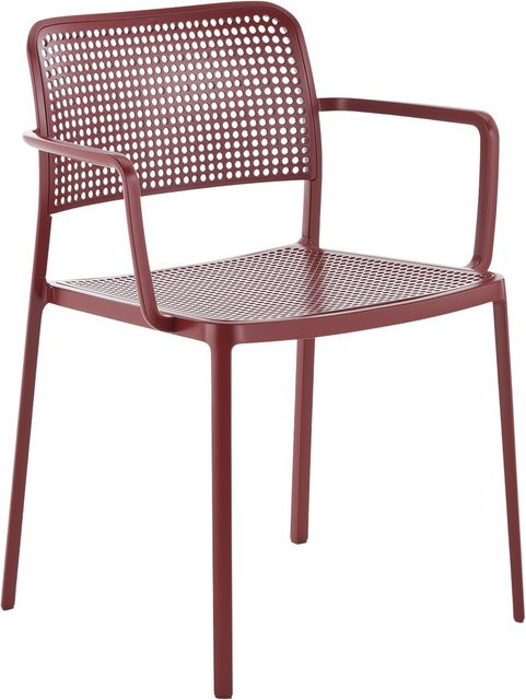 Kartell Audrey Armlehnstuhl in Rot aus Metall und Kunststoff für Garten, Terrasse und Balkon - Bild 1
