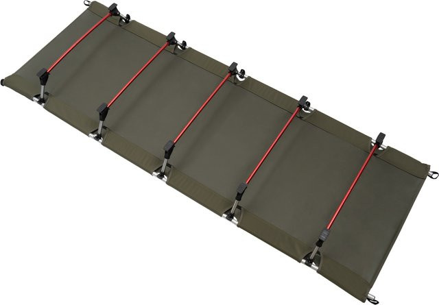 Bymaocar Faltbares Campingbett aus Aluminiumlegierung in Grün, Tragbares Outdoor-Bett für Garten und Wandern, Belastbarkeit bis 150 kg, L x B x H: 190 x 65 x 17 cm - Bild 1