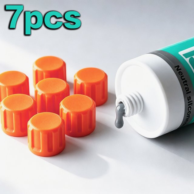 7-teiliges Set auslaufsichere polygonale Rohrstopfen in Orange zur Gewindedichtung und Abfallreduzierung - Bild 1