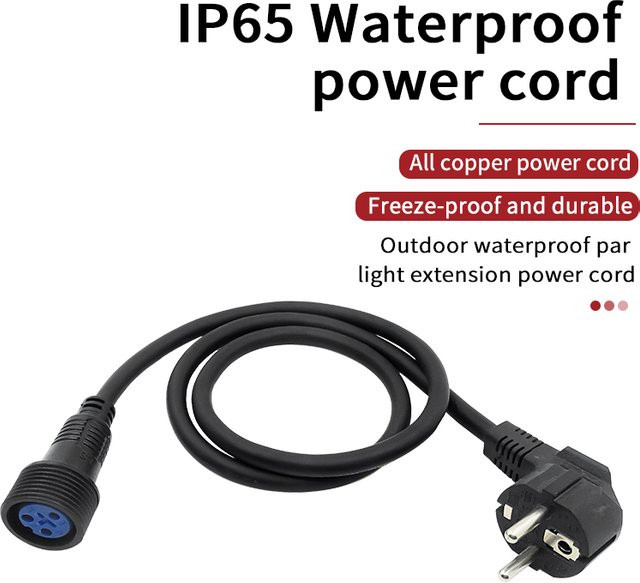 IP65 Wasserdichtes DMX-Signal- und Power-Schaltlinien-Adapterkabel für Outdoor-Bühnenbeleuchtung, 3-Pin DMX, Schwarz - Bild 1