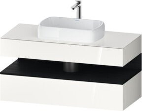 Duravit Waschtischunterschrank Qatego in Weiß Hochglanz mit 1 Schublade, B/T/H: 120 x 55 x 60 cm - Bild 1
