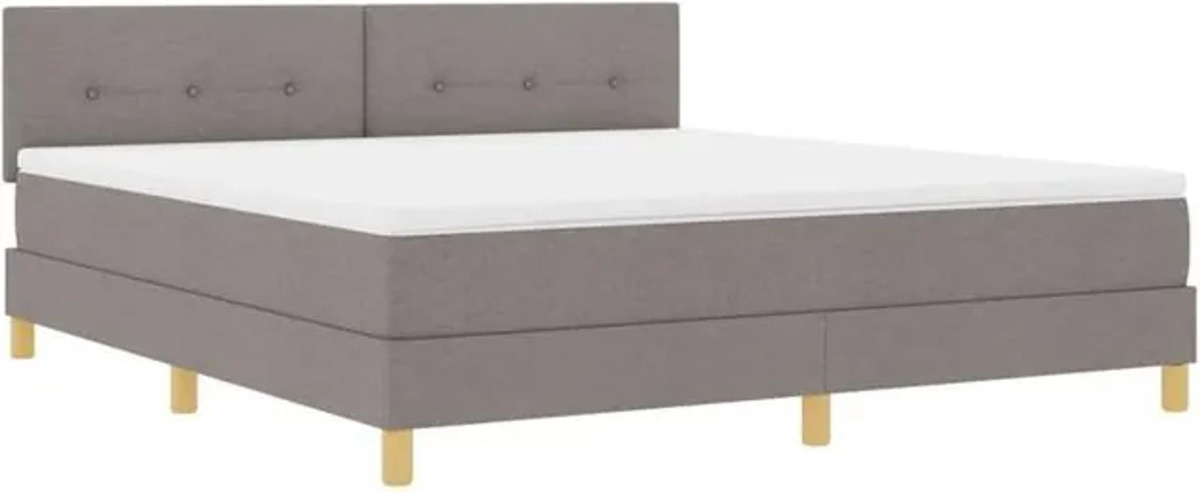 Modernes Boxspringbett mit Matratze von vidaXL in Taupe meliert, Stoff und Holzwerkstoff, B/T: 180 x 200 cm - Bild 1