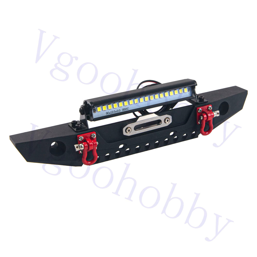 Traxxas Metall-Frontstoßstange mit Lichtleiste, Abschleppanhänger, Schwarz - Bild 2