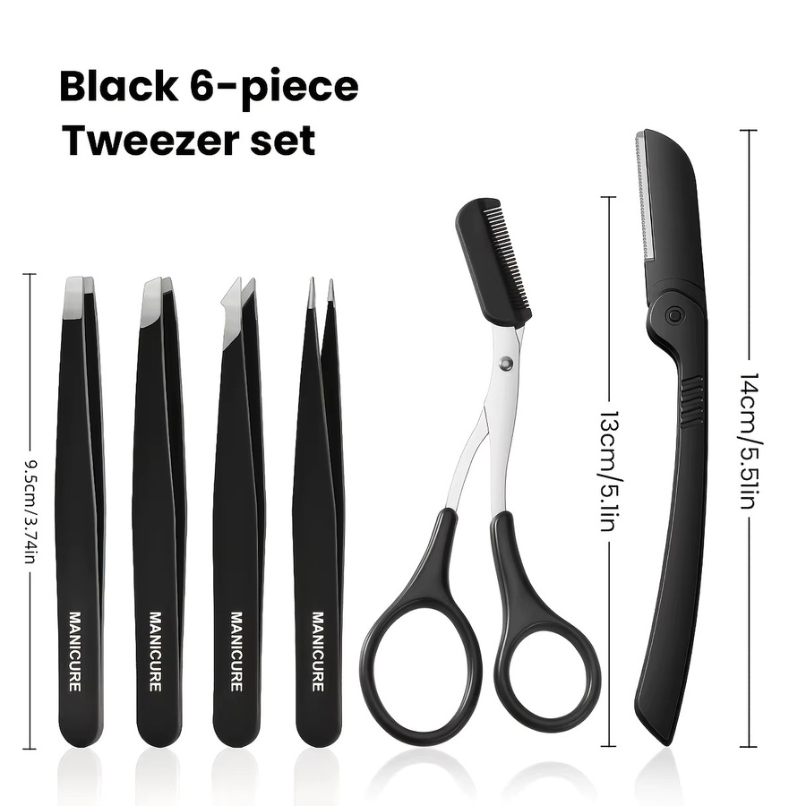 Ouriner Präzisionspinzetten und Schere Set, Edelstahl, Gesicht, Unisex - Bild 4