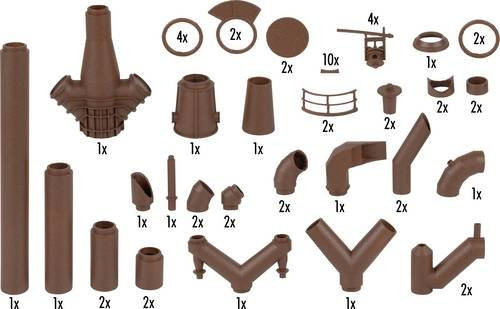 Faller Großes Rohrleitungs-Set, H0, 1:87, Kunststoff, Braun - Bild 1