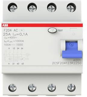 ABB F204A-25/0,1L FI-Schutzschalter RCD 25A 400V Weiß - Bild 1