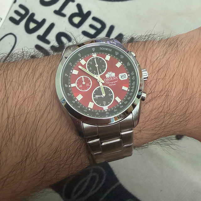 Orient Chronograph-Armbanduhr, Edelstahl, Silber, Herren, Datum - Bild 1