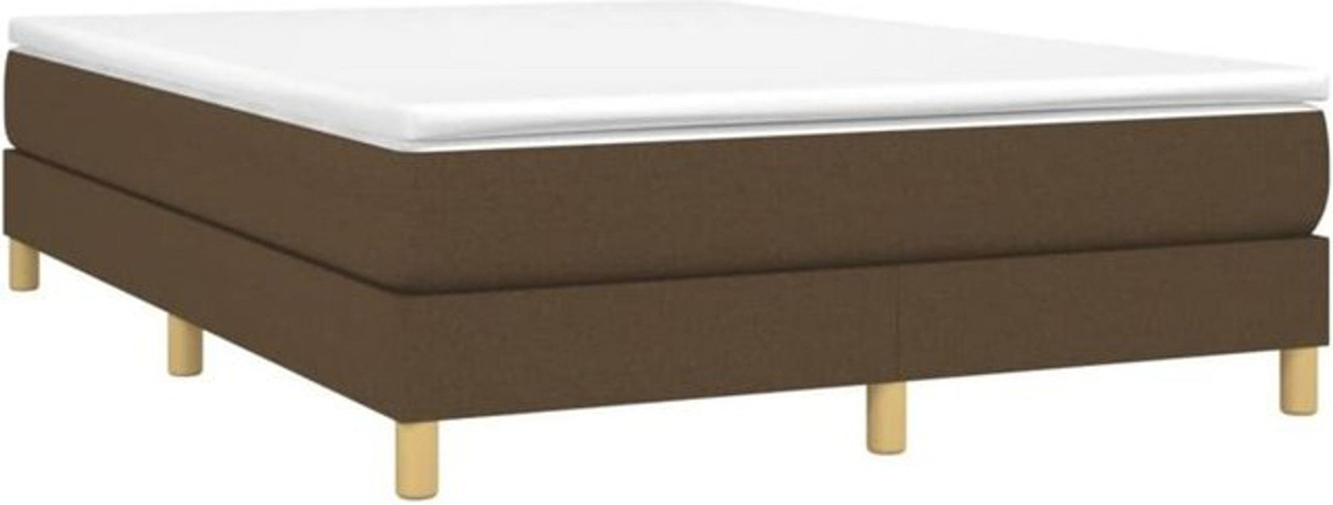 vidaxl Boxspringbett mit Matratze in Braun aus Stoff, B/T/H: 140 x 190 cm - Bild 1