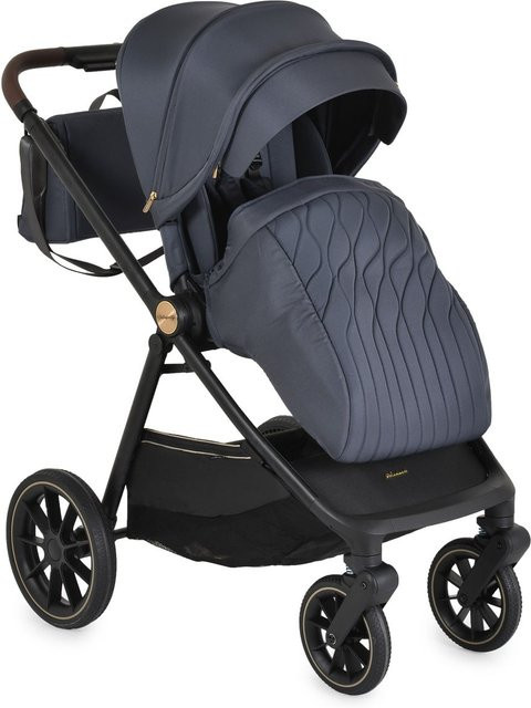 Cangaroo Kombikinderwagen Celebrity 2 in 1 mit Stoßdämpfer, Wickeltasche und Babywanne, dunkelgrau - Bild 1