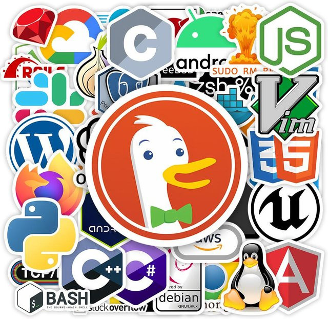 Wasserdichte IT-Entwickler Aufkleber von Binchi Outdoor Product in Multicolour für Laptop und Handy mit Motiven wie Github, Go, JAVA, JS, PHP und OpenAI - Bild 1