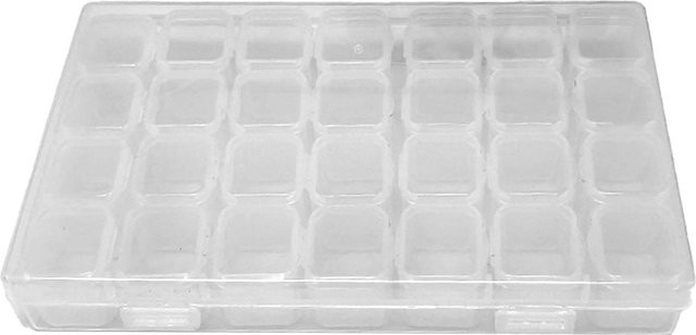 Wosawe Outdoor Sports Nagel Aufbewahrungsbox mit 28 Fächern und Deckel, Transparent/Weiß - Bild 1