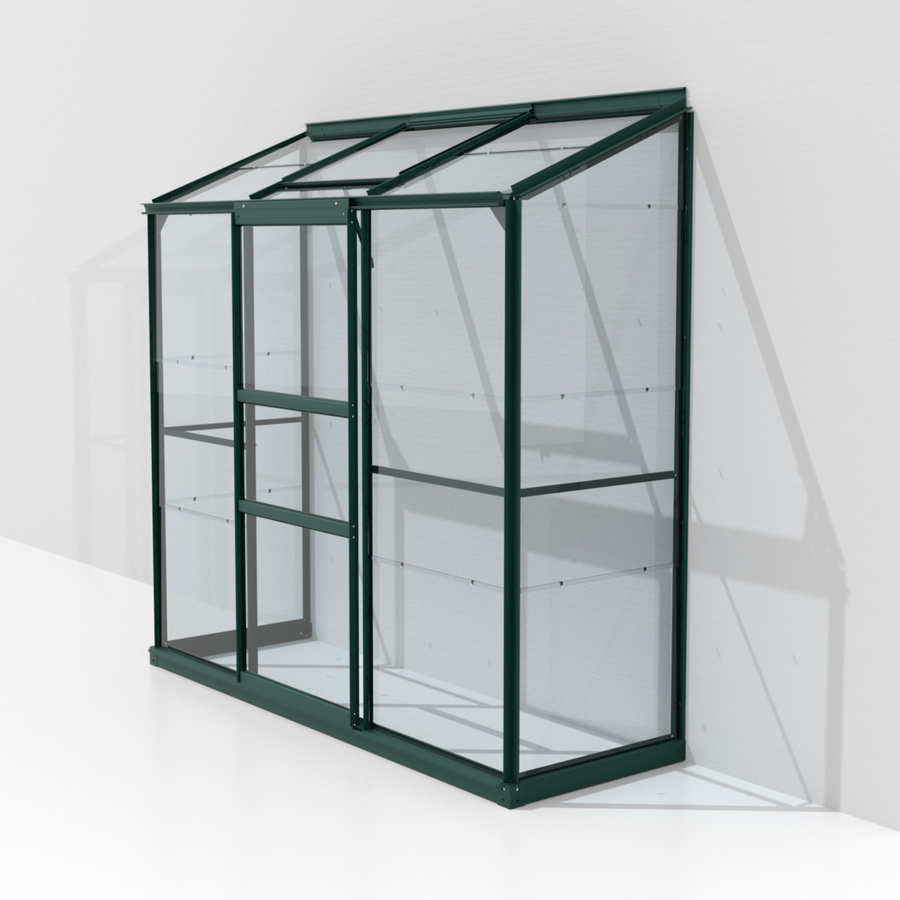Vitavia Anlehn-Gewächshaus Ida 1300 in Smaragdgrün mit 1,3 m² Fläche, Aluminiumrahmen und ESG-Sicherheitsglas - Bild 3