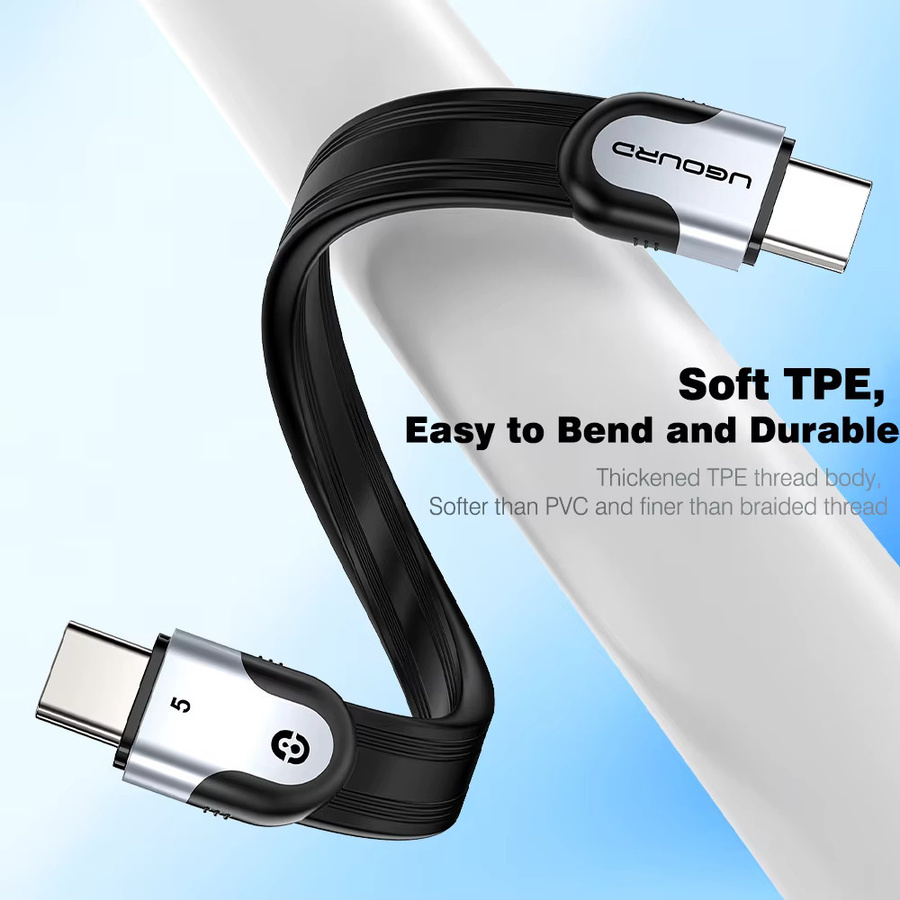 UGOURD Thunderbolt 5 USB-C Datenkabel, 80Gbps Hochgeschwindigkeits-Kabel, Farbe: Schwarz - Bild 3