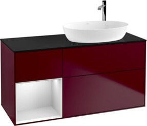 V&B Waschtischunterschrank Finion mit Wandbeleuchtung, Breite: 120 cm, Farbe: Weiß lackiert - Bild 1