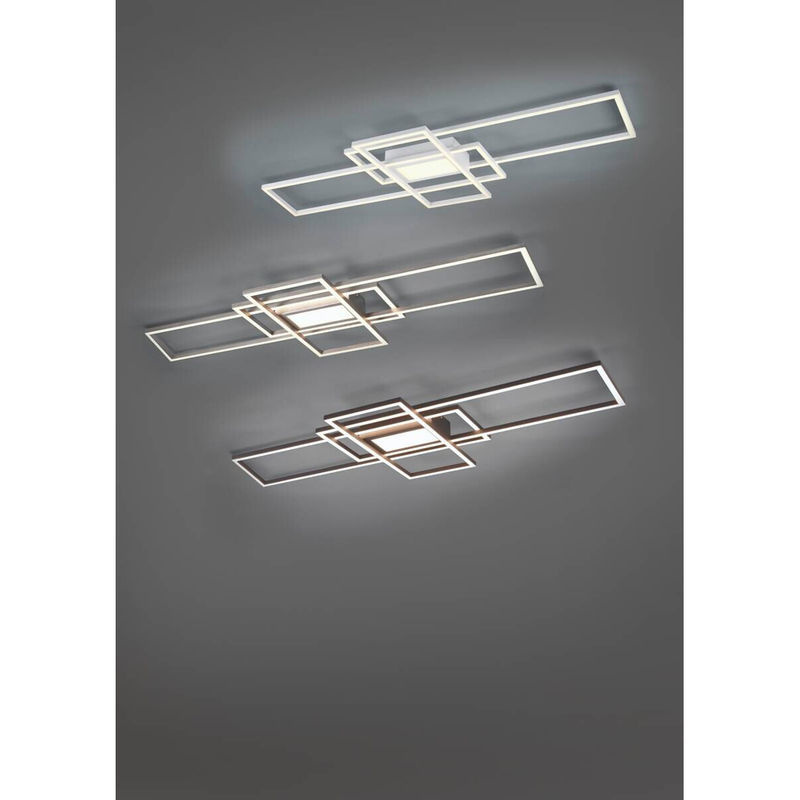 TRIO Deckenleuchte Irvine in Weiß, moderne LED-Leuchte aus Metall, dimmbar mit Fernbedienung, B/H/T: 42 x 6 x 105 cm - Bild 2