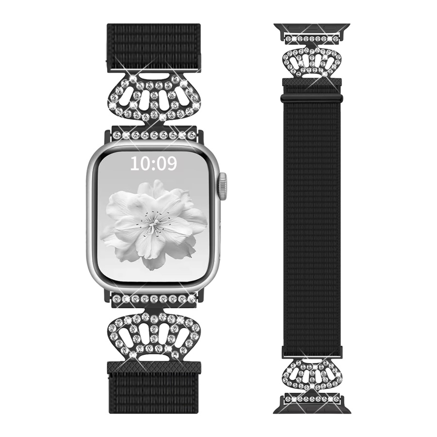 Creative Crown Uhrenarmband, Textil/NATO, Pink, Schwarz, kompatibel mit Apple Watch 38 mm, 40 mm, 41 mm, 42 mm, 44 mm, 49 mm, 46 mm - Bild 4
