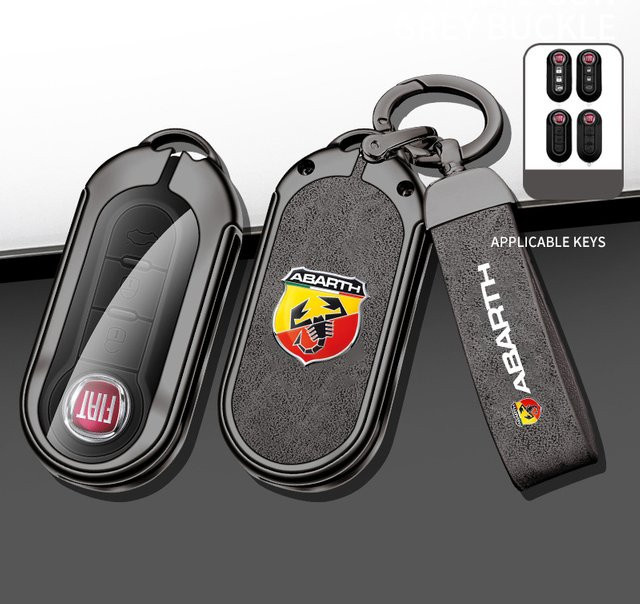 Schutzhülle für Fiat Autoschlüssel in Schwarz für Modelle Abarth 500 595 124 Spider Ducato Panda Tipo Bravo - Bild 1