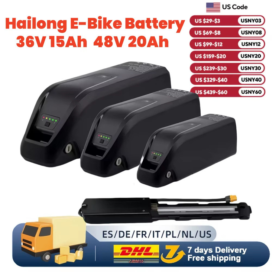 Aleaivy Hochwertiger 4-Pin Hailong E-Bike-Akku in Schwarz für Mountainbikes mit 18650 und 21700 Zellen kompatibel mit Bafang 250W 500W 1000W - Bild 4