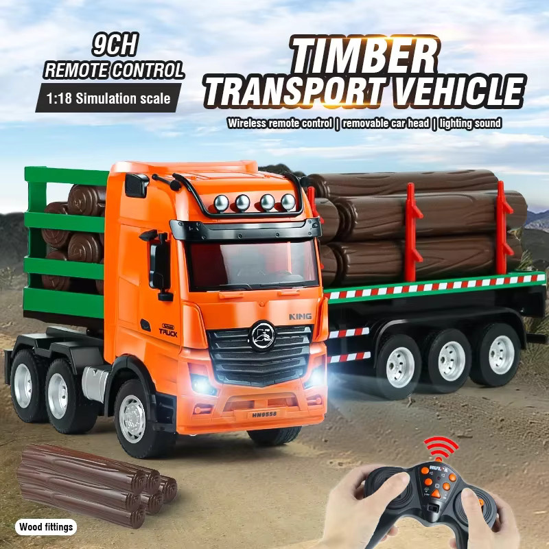 HUINA Holz Transporter Lkw, 1/18, ferngesteuert, mit Licht und Sound - Bild 2