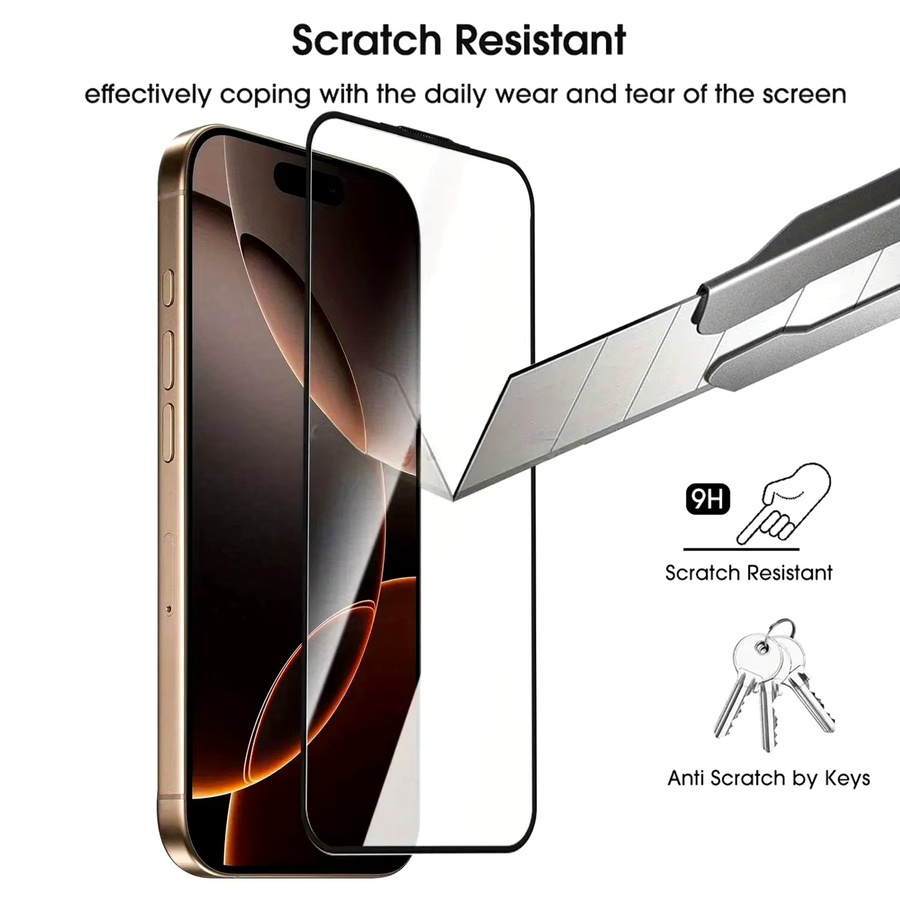 DIXSG 3-teiliges Displayschutz-Set für iPhone 17 16 15 14 13 12 11 Pro Max Plus in Transparent, luftstaubfreie und einfache Installation aus Glas - Bild 3