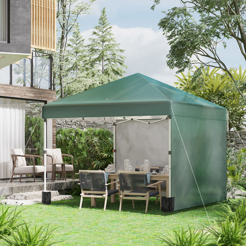 Outsunny Pavillon aus Polyester und Stahl in Grün B/H/T: 297 x 288 x 297 cm - Bild 2