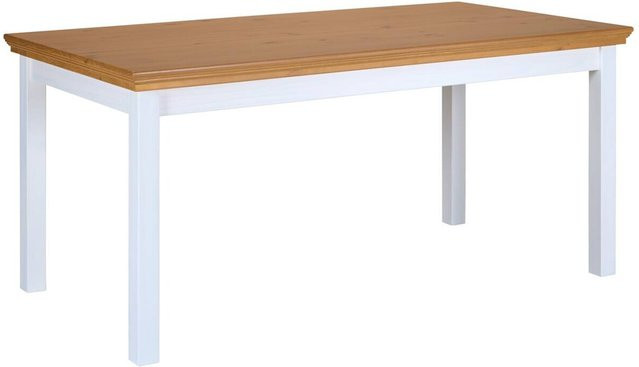 Esstisch Maluno Inter Link aus Massivholz weiß lackiert B/T/H: 166,4 x 90 x 76 cm - Bild 1