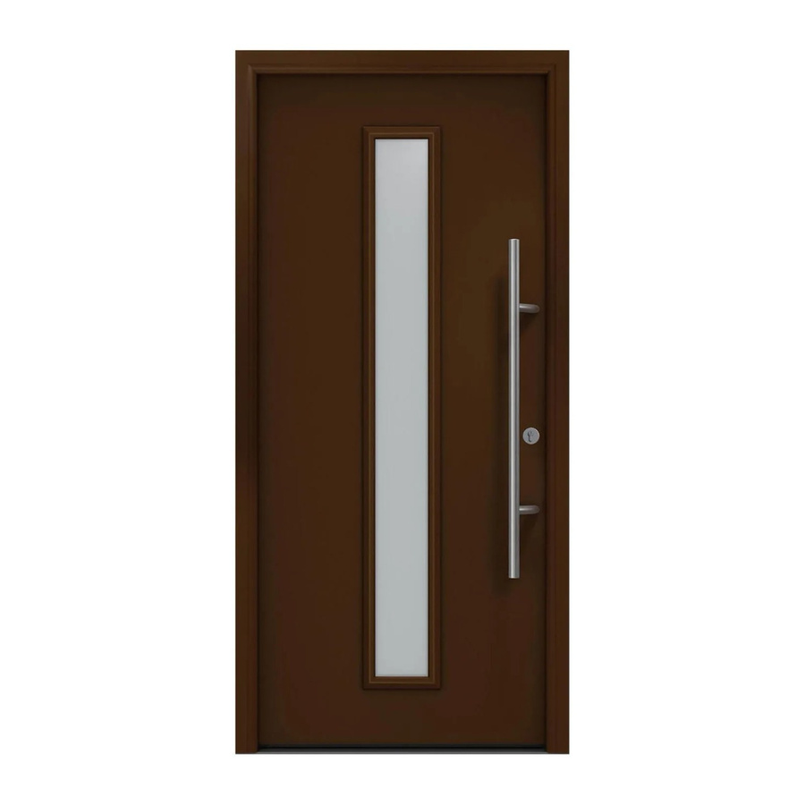 EcoStar Haustür Isopro Secur IPS 020S mit Glaseinsatz, Terrabraun, B: 110 cm, H: 210 cm, DIN Rechts - Bild 2