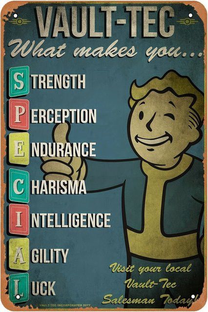 Vault-Tec Vintage-Metallschild aus Eisen als rechteckiges Wandschild für deine Männerhöhle, B/H: 20 x 20 cm - Bild 1