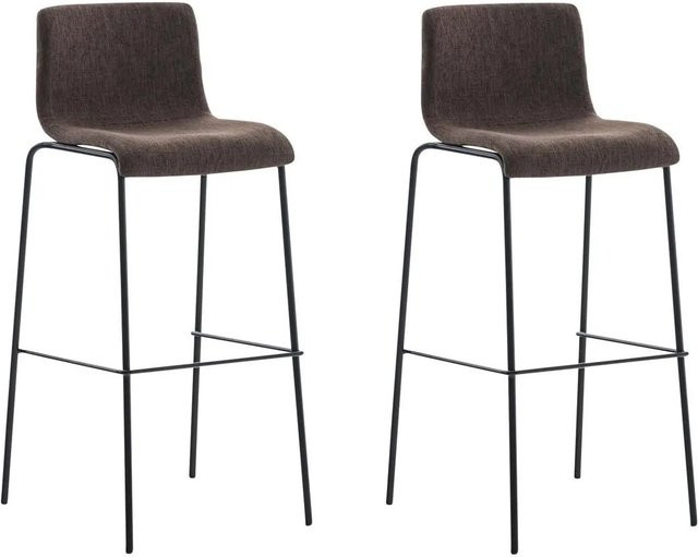 2er Set Barhocker DELUKE TENAR in Braun und Schwarz mit Lehne aus Stoff und Metall, B/T/H: 43 x 48 x 100 cm - Bild 1