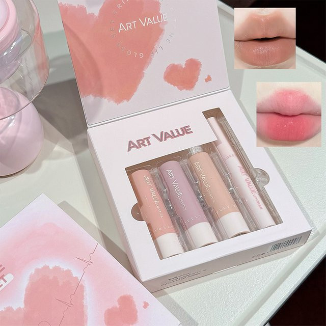 ART VALUE Lippen-Make-up-Set, 3 Farben Matt, Lipgloss und Lippenöl, Unisex - Bild 1