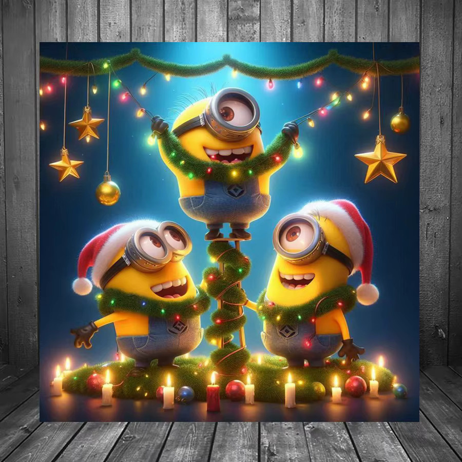 Potdemiel Minions Diamantmalerei 5D DIY Mosaik Set mit Blumen Motiv in Multicolour, Breite: 30 cm, Höhe: 30 cm - Bild 2