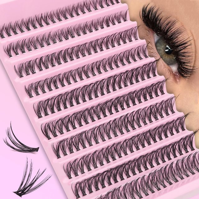 JIEFUXIN Falsche Wimpern Set, 200 Stück, 30D Cluster, Black, Unisex - Bild 1