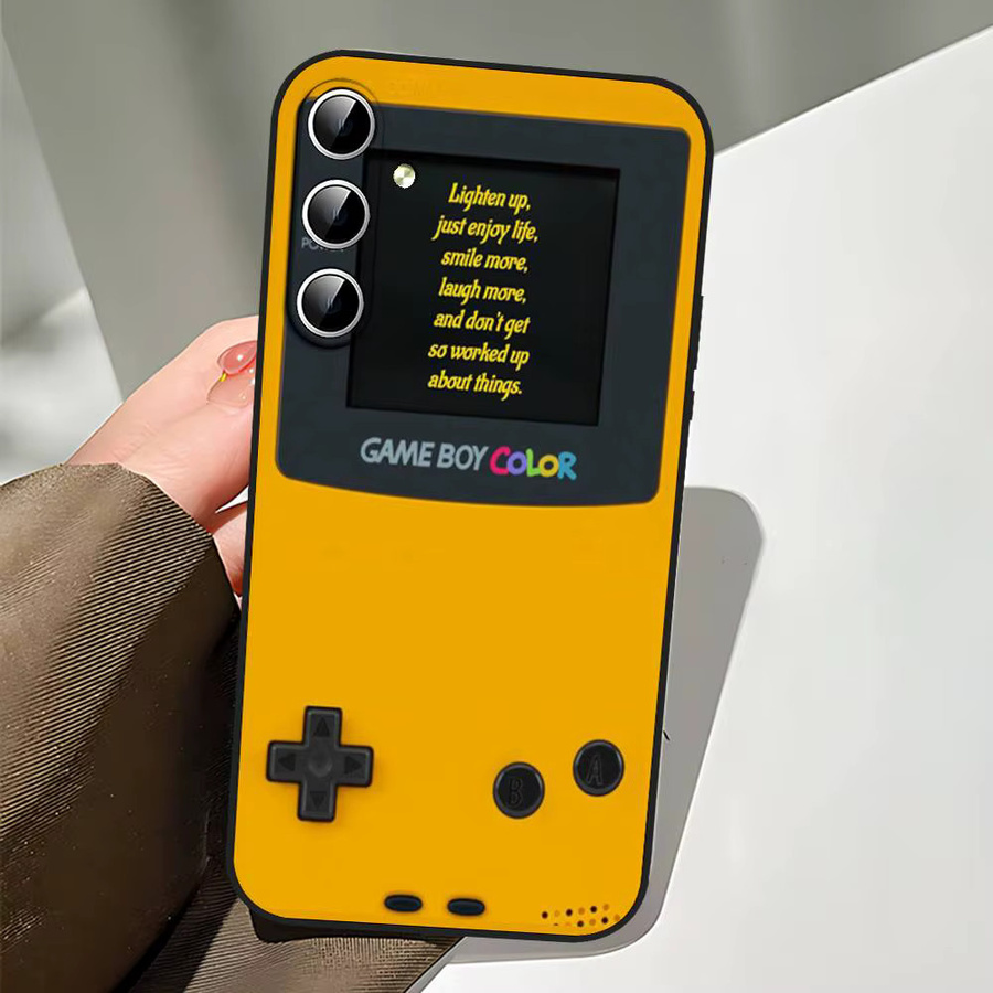 Gameboy Design Soft Cover Handyhülle für Samsung Galaxy S21 S22 S23 S24 S25 S26 Ultra FE Plus 5G A52S in Gelb - Bild 4