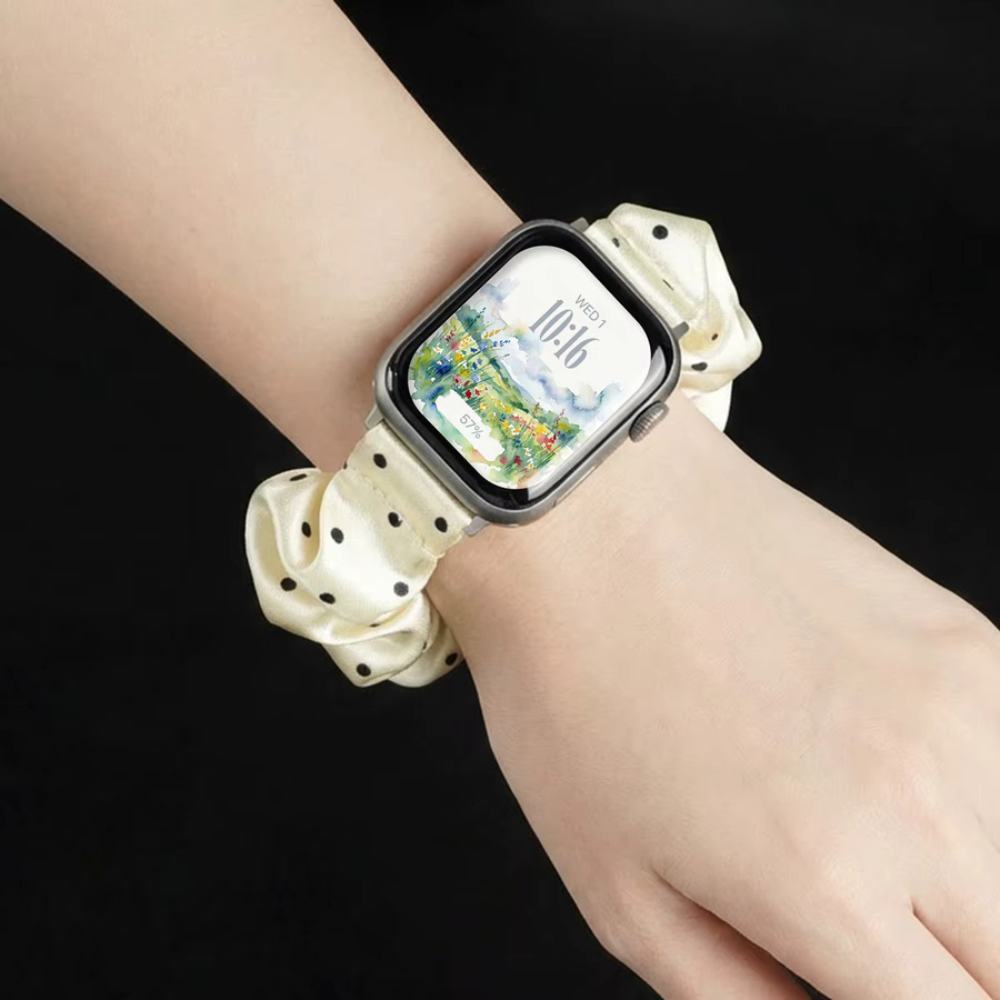 CAOWTAN Uhrenarmband Polka Dot, Textil, Weiß, Damen - Bild 3