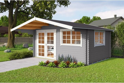 Mr. GARDENER Gartenhaus England aus Holz in Grau, B/H/T: 424,6 x 245 x 445 cm - Bild 1