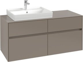 V&B Waschtischunterschrank Collaro in Black Oak mit Waschbeckenanschluss links, B/T/H: 120 x 54,8 x 50 cm - Bild 1