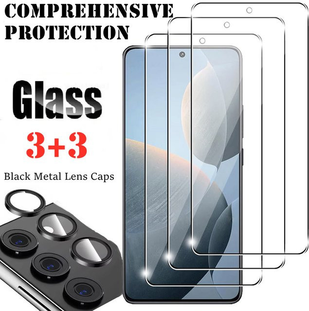 6-in-1 Glasbildschirmschutz und Kameraschutz Set für Samsung Galaxy A16 A55 A35 A15 S23 FE in Transparent und Silber - Bild 1