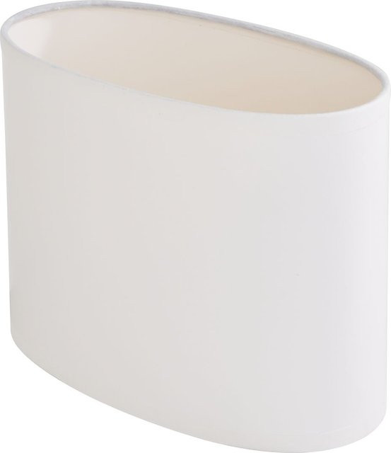 VBS Lampenschirm Oval in Weiß für E27 mit modernen Materialkombinationen aus Papier, Metall und Stoff, Durchmesser: 20,5 cm - Bild 1