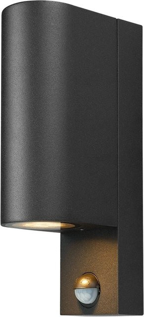 PRIOS Tetje Außenwandleuchte mit Bewegungsmelder, 2-flammig, Schwarz, Aluminium, GU10, IP65 - Bild 1