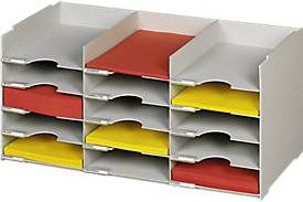 Paperflow Sortierstation für Schränke aus Polystyrol, DIN A4, 15 Fächer, Weiß, B: 67,4 cm, T: 30,4 cm, H: 31,3 cm - Bild 1