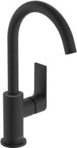 Hansgrohe Waschtisch-Einhebelmischer Rebris E 210 in Mattschwarz mit Schwenkauslauf und Pop-up-Abfluss - Bild 1